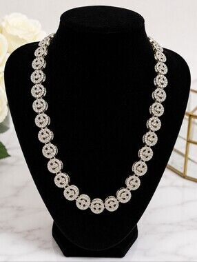 20" Gold-Tone Smiley Face Rhinestone Statement Necklace | Iced Fashion Jewelry